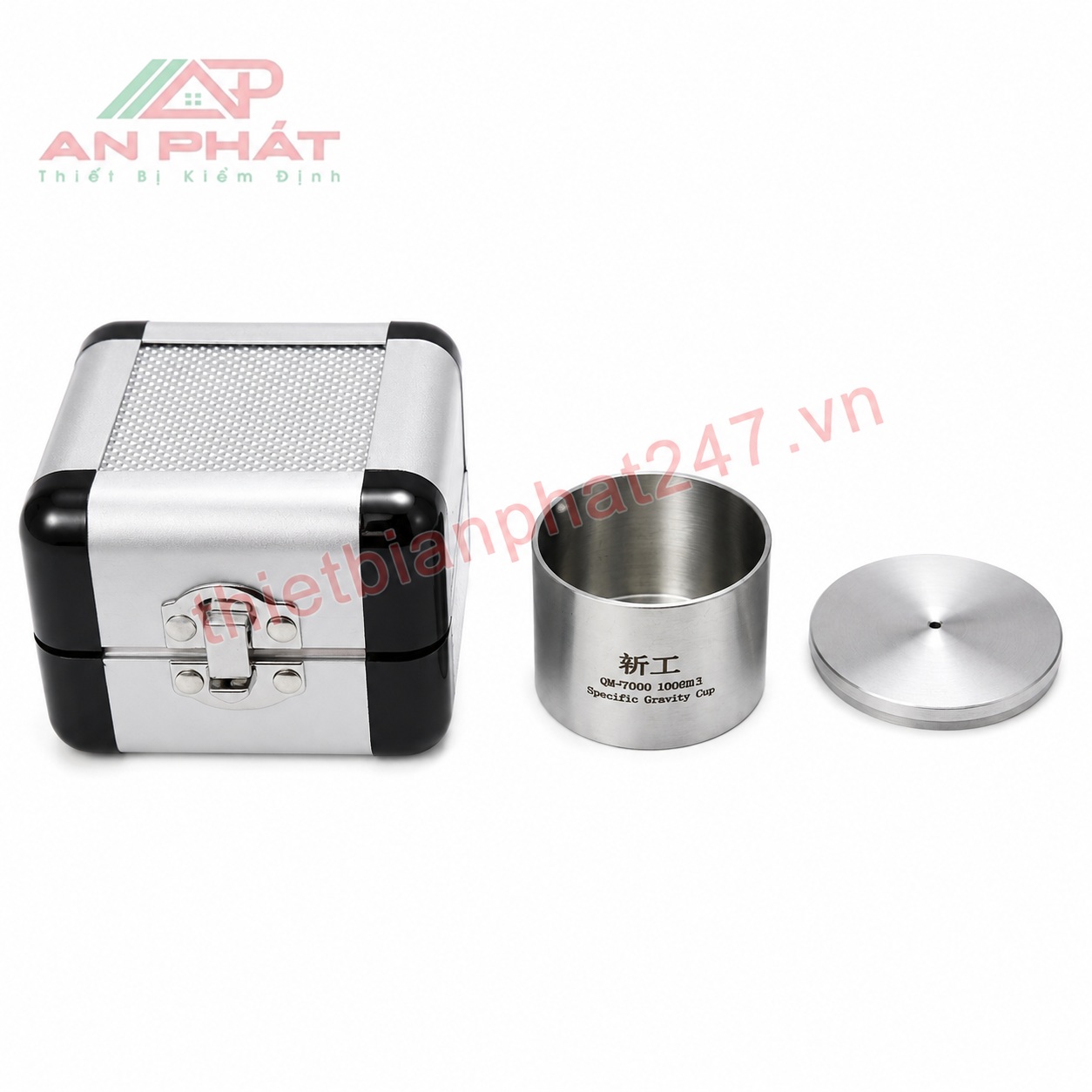 Cốc tỷ trọng sơn 50ml bằng inox kèm hộp bảo quản An Phát