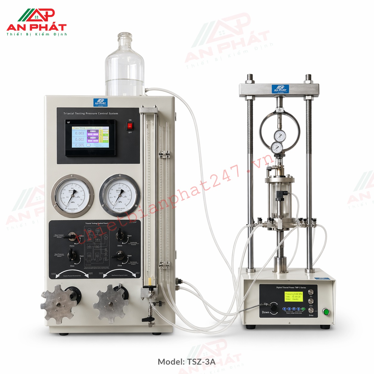 may-nen-dat-3-truc Máy nén đất 3 trục dùng trong phòng thí nghiệm cơ học đất