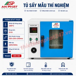 Tủ sấy mẫu thí nghiệm 200°C dung tích 15 lít Model 101-0A An Phát